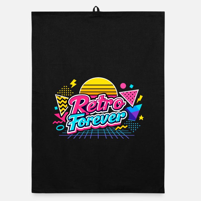 Retro Forever Neon 80s Vibe Organic dish towel