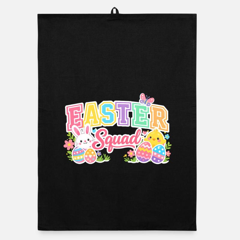 Easter Squad Colorful Eggs Chick Organic dish towel