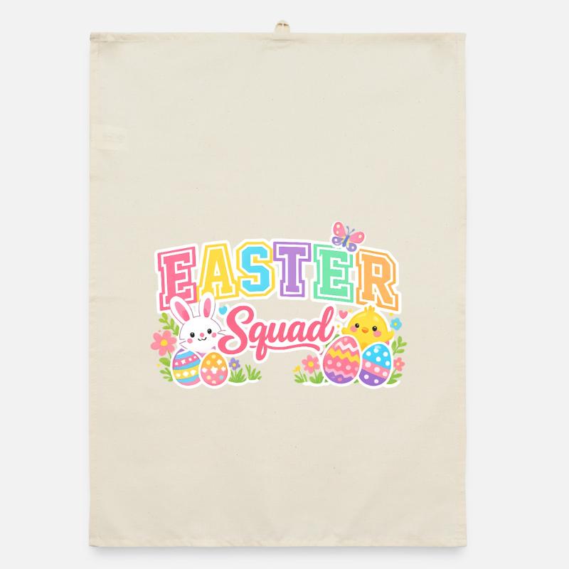 Easter Squad Colorful Eggs Chick Organic dish towel