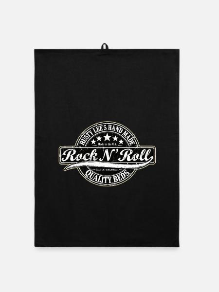 RUSTY LEES HANDGEMACHT | Rock 'n' Roll - Organic Geschirrtuch - Schwarz