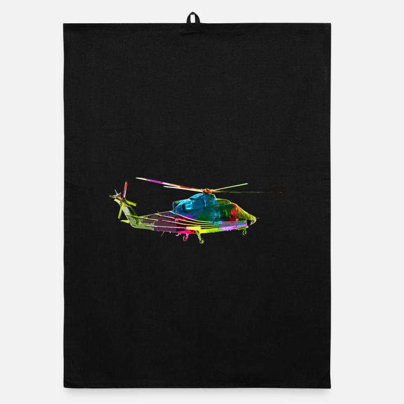 Colorful helicopter Organic dish towel