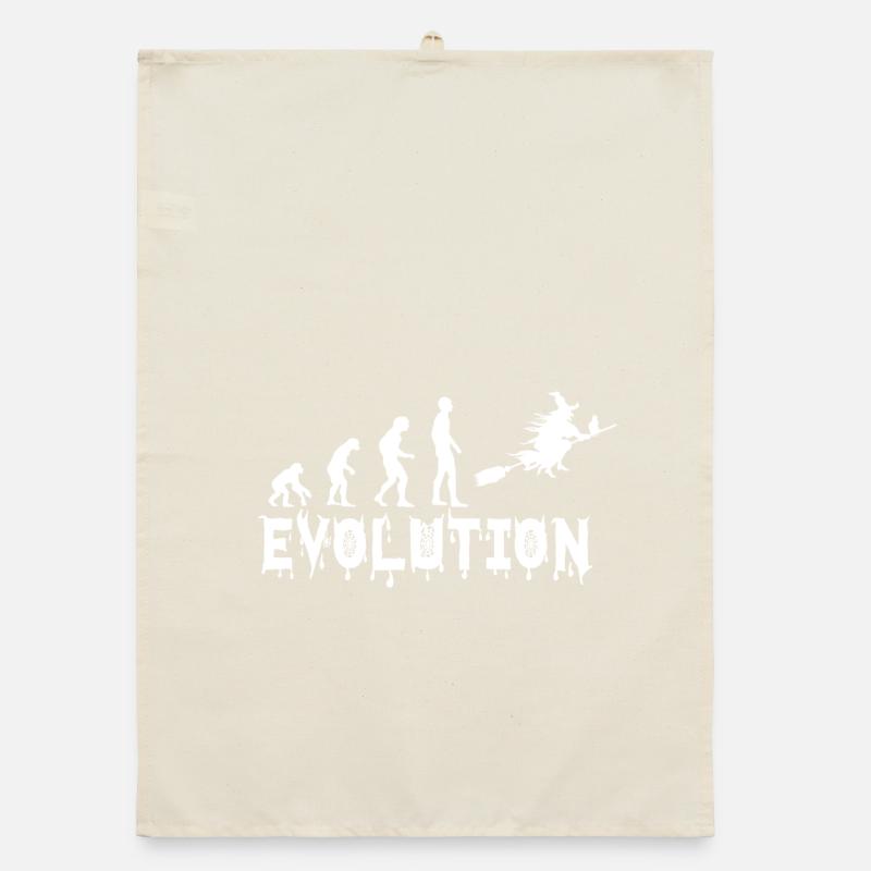 EVOLUTION HEXE Hexerei Zauberin Halloween Geschenk Organic Geschirrtuch