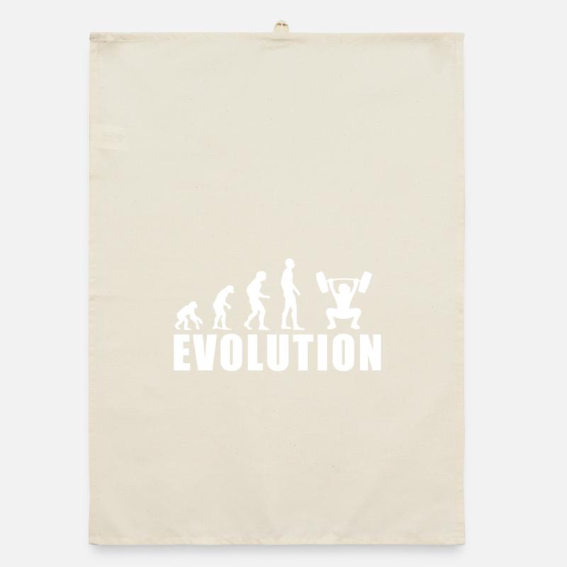EVOLUTION GEWICHTHEBEN Geschenk Organic Geschirrtuch