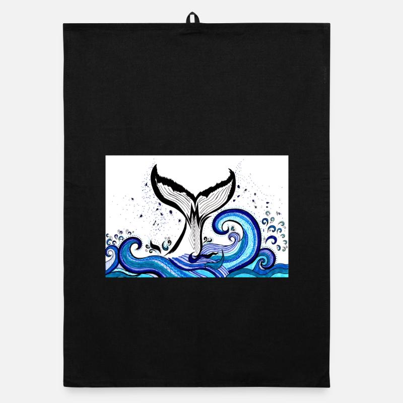 Affiche de mer d'aileron de baleine Torchon bio