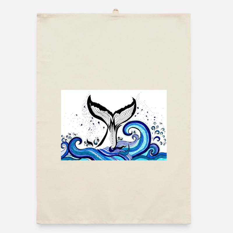Affiche de mer d'aileron de baleine Torchon bio