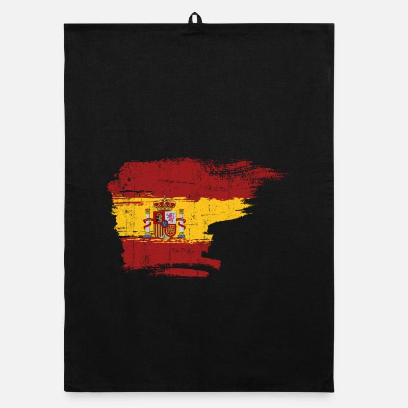 Pinselstrichwappen der spanischen Flagge Organic Geschirrtuch