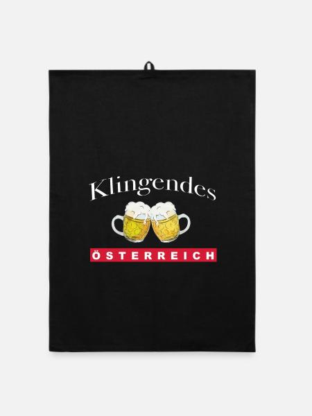 Klingendes Österreich - Bierkrüge - Organic Geschirrtuch - Schwarz - Vorne