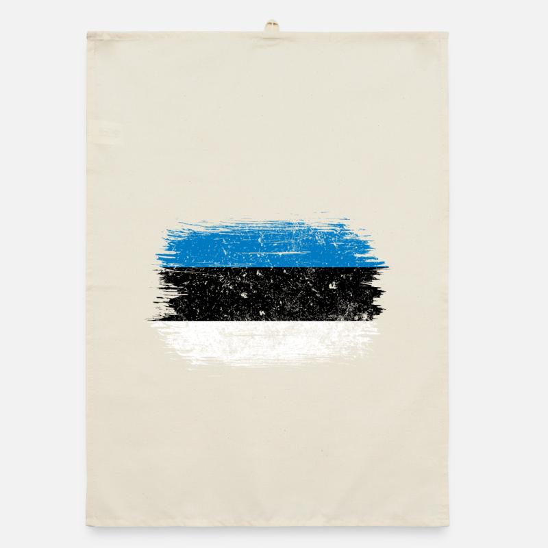 Drapeau à coups de pinceau bleu-blanc Torchon bio