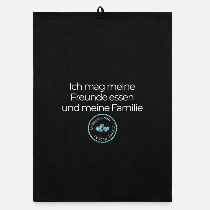 Satzzeichen retten Leben! Rechtschreibung deutsch Organic Geschirrtuch
