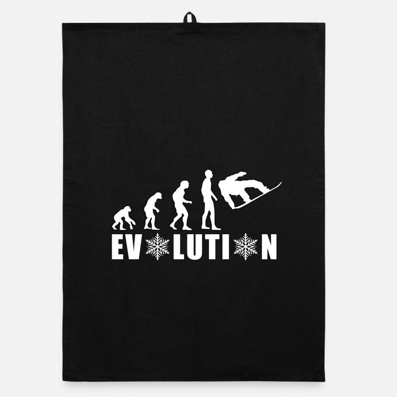 EVOLUTION SNOWBOARD Schnee Winter Geschenk Organic Geschirrtuch
