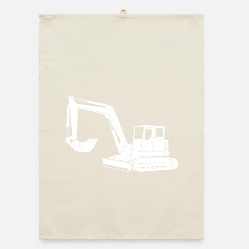 Baggerfahrer Silhouette - Baugeräteführer Organic Geschirrtuch