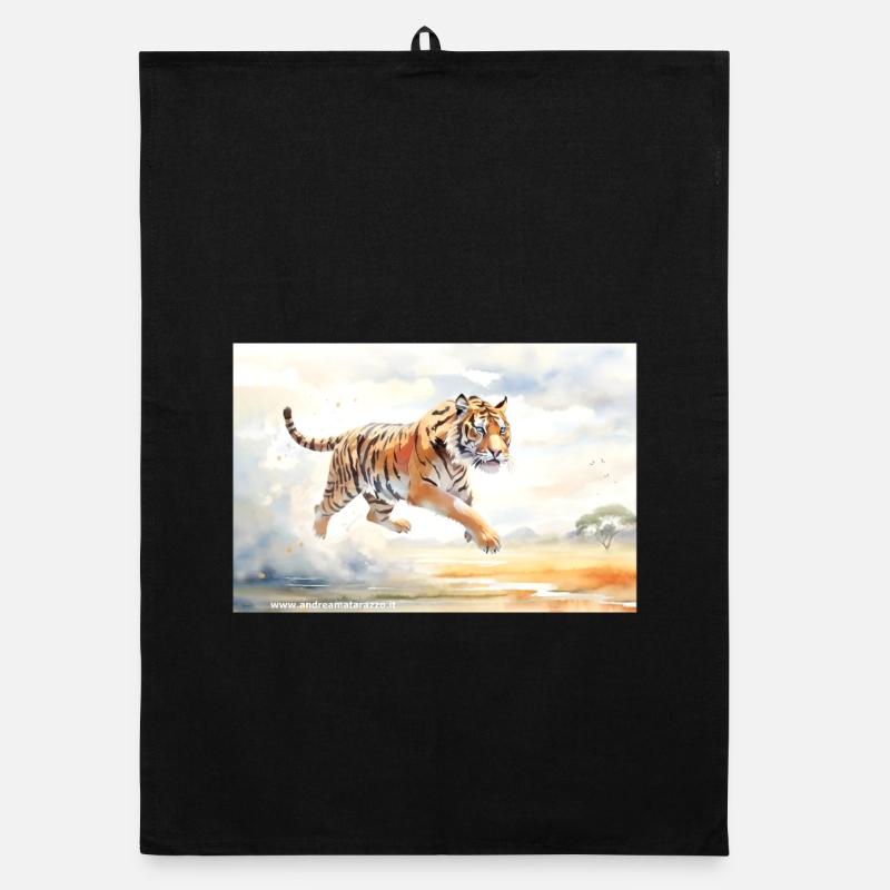 Tiger en action Torchon bio