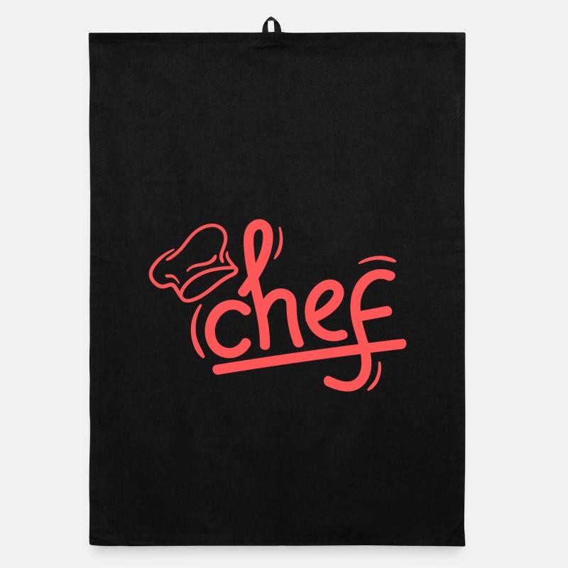 Red Chef Sketch Elegant Organic Geschirrtuch
