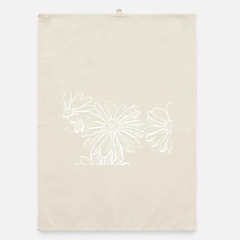 Fleur Fleur Blanche Fleurs Blanches Fleurs Blanches Torchon bio