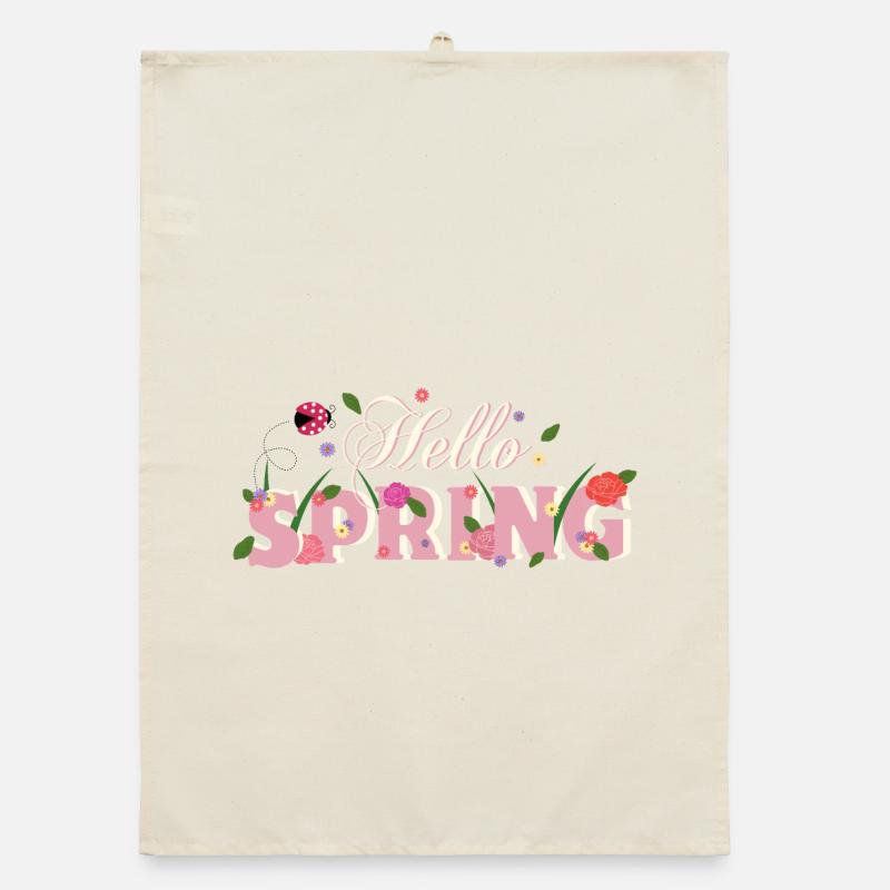 hello spring Organic dish towel