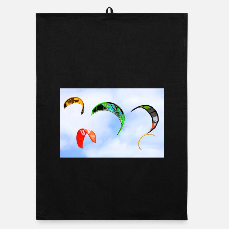 Kitesurfing - Organic dish towel - black