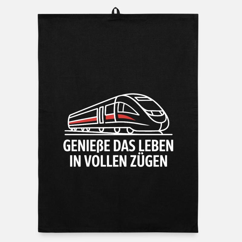 Bahn Genieße Das Leben In Vollen Zügen Eisenbahn Organic Geschirrtuch