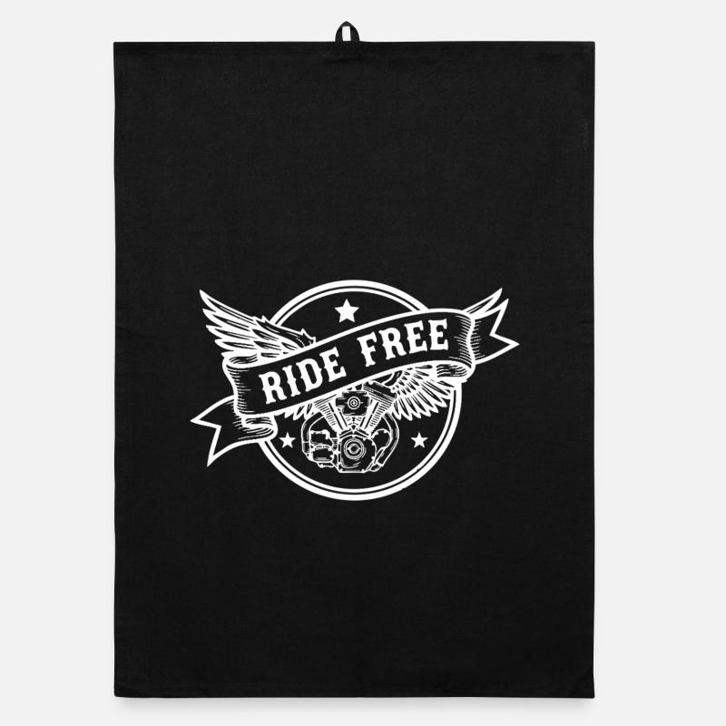 Ride Free Biker Design for Motorcyclists Organic dish towel