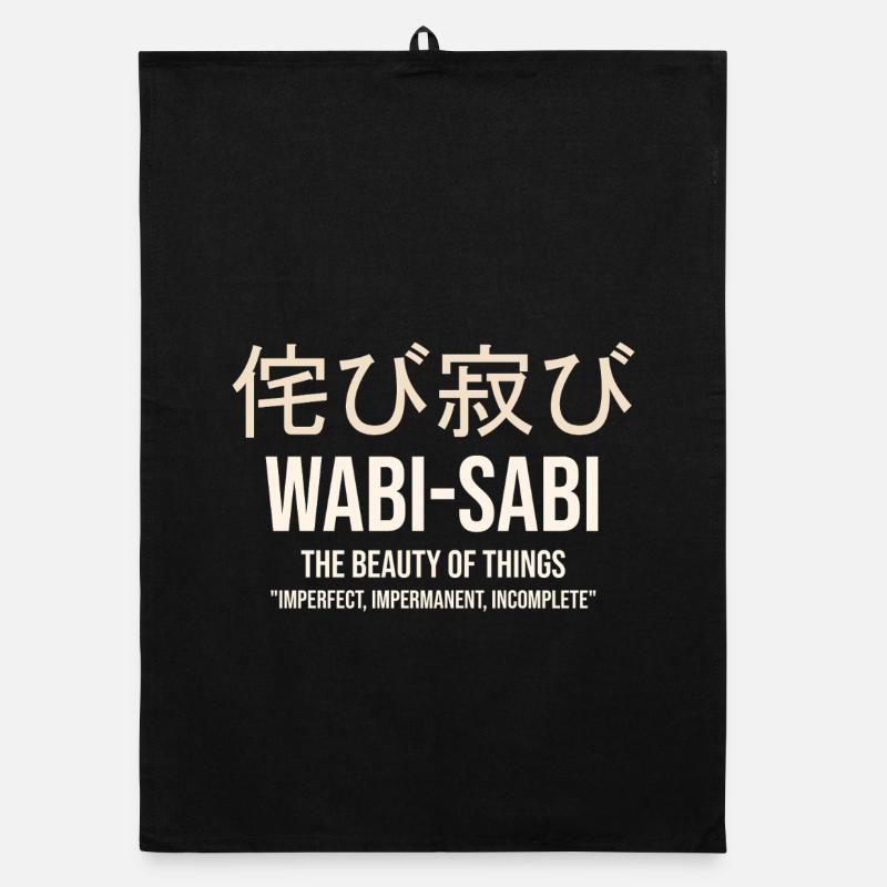 Wabi Sabi Beauté des choses imparfaites - Torchon bio - noir