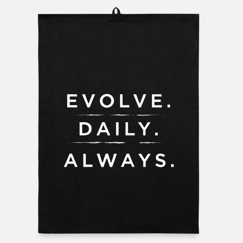 Evolve Daily Always Typography Art Organic dish towel