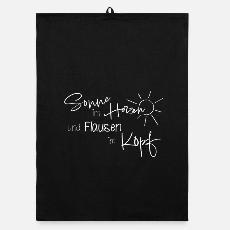 Sun in the heart & fluff in the head – typography Organic dish towel