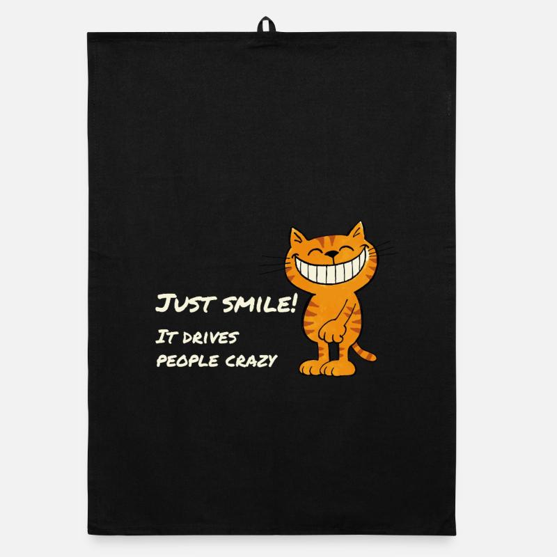 Juste sourire – chat souriant espiègle qui dit Torchon bio