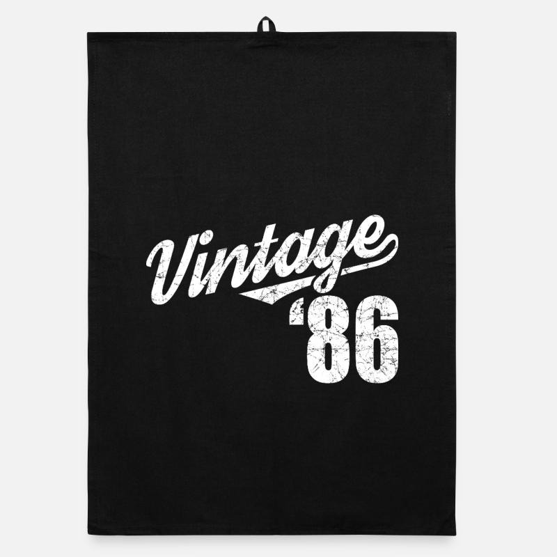Design rétro vintage 86 script Torchon bio
