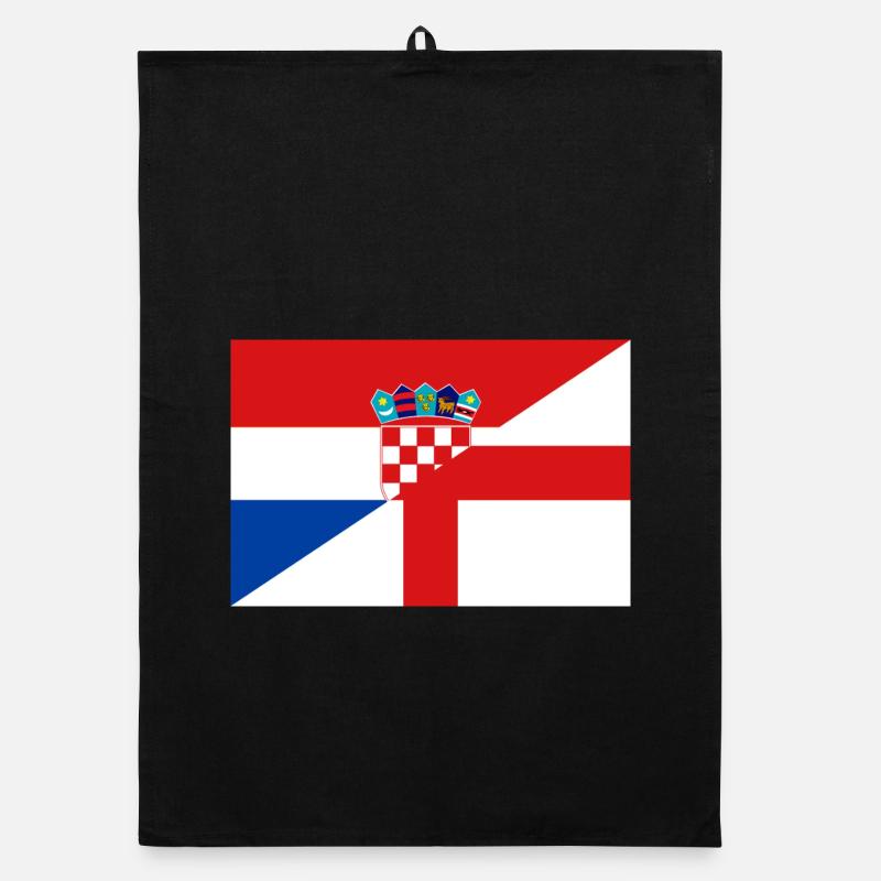 Croatia England Flag Organic dish towel