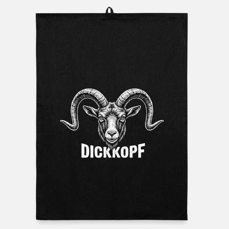 Dickkopf – Widder mit Charakter Organic Geschirrtuch