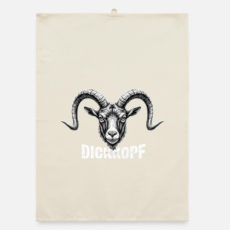 Dickkopf – Widder mit Charakter Organic Geschirrtuch