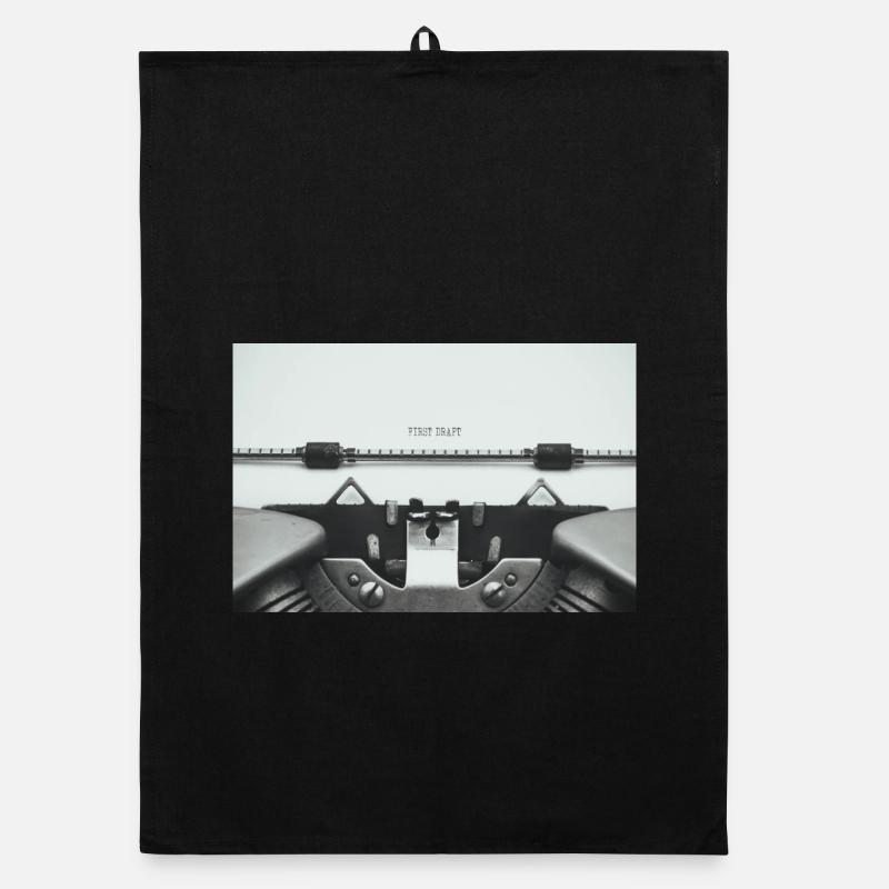 First Draft Typewriter Writer Poster Design Organic dish towel