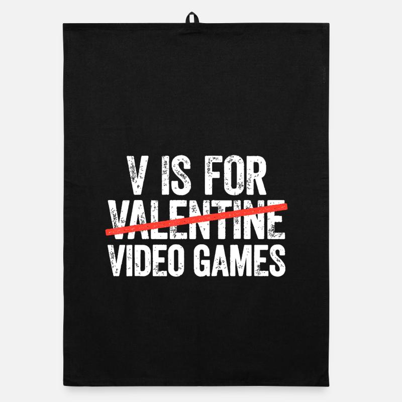 Valentine Gaming Typography Organic dish towel