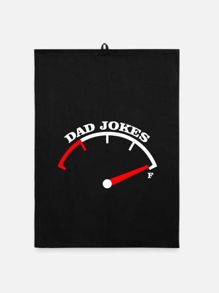 Dad Jokes Meter Tee Design - Organic dish towel - black - Front