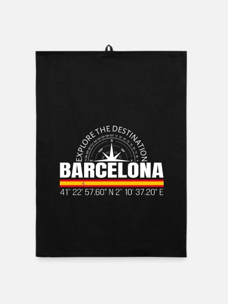 Barcelona - Organic Geschirrtuch - Schwarz - Vorne