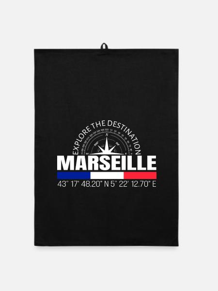 Marseille - Organic Geschirrtuch - Schwarz - Vorne