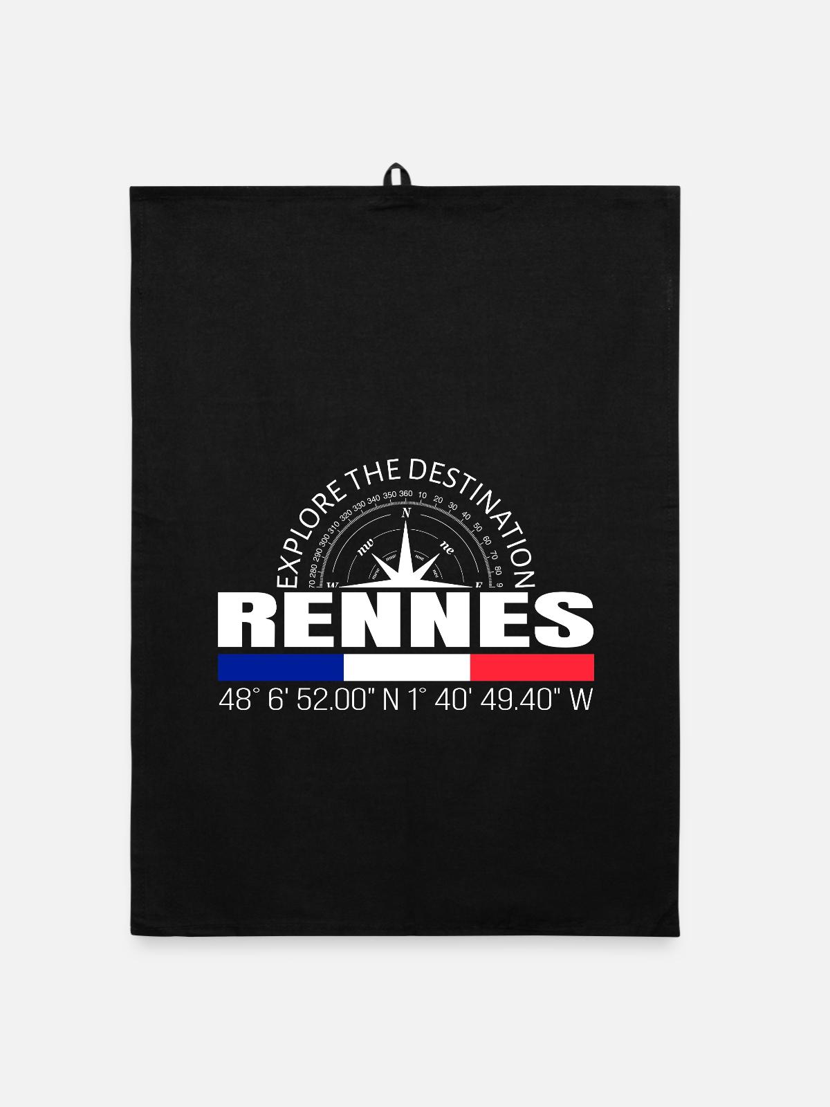 Rennes - Organic Geschirrtuch - Schwarz - Vorne