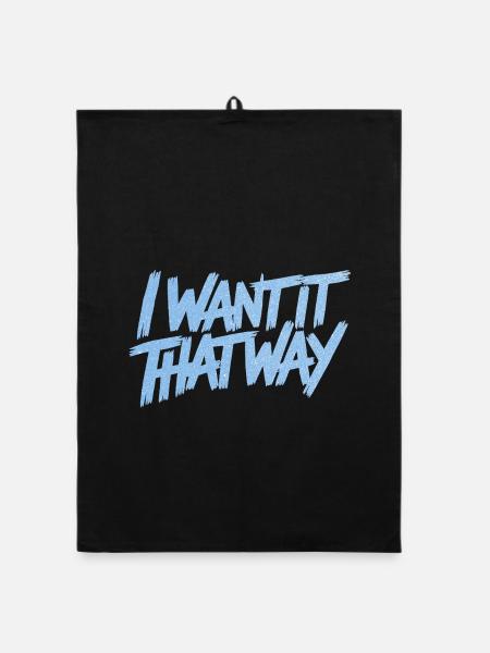 I Want It That Way - Backstreet (Glitzer) - Organic Geschirrtuch - Schwarz - Vorne