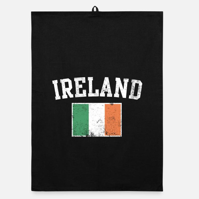 Emblème Varsity du drapeau irlandais Torchon bio