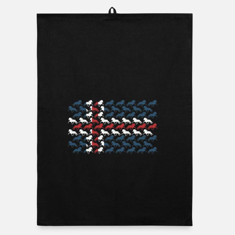 Tricolor horses in a repeating pattern Organic dish towel