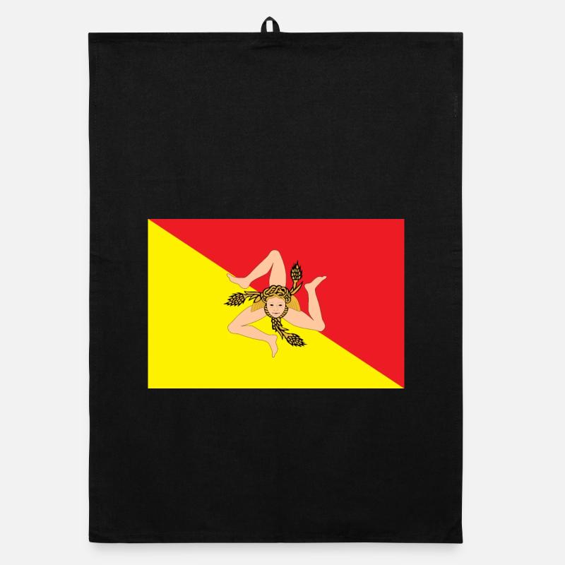 drapeau d’autocollant de l’autocollant de sicile drapeau Sicile Torchon bio