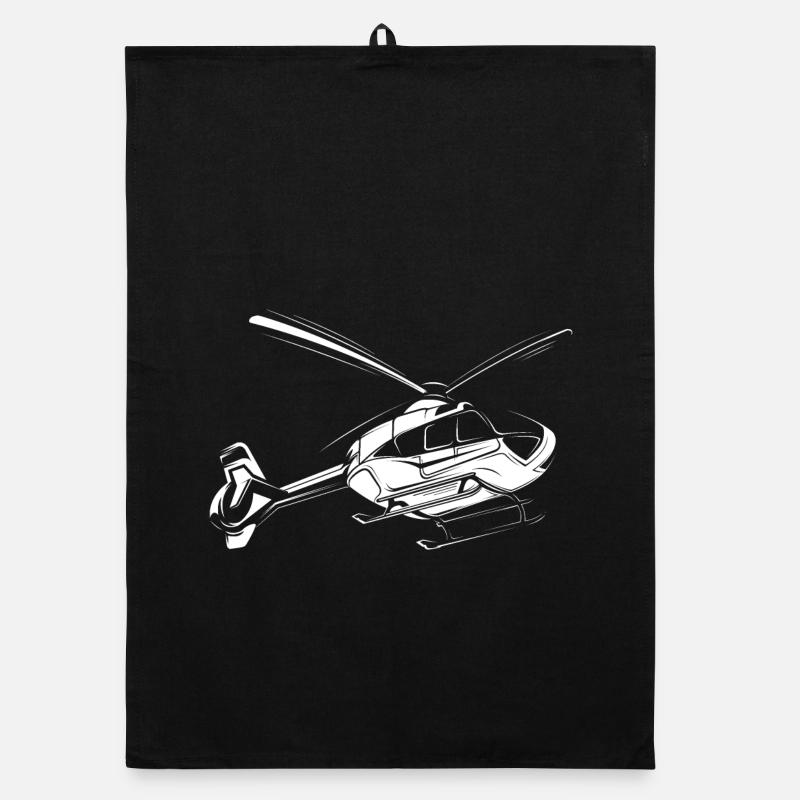 Helicopter Helicopter Heli Team Symbol Pilot Organic dish towel