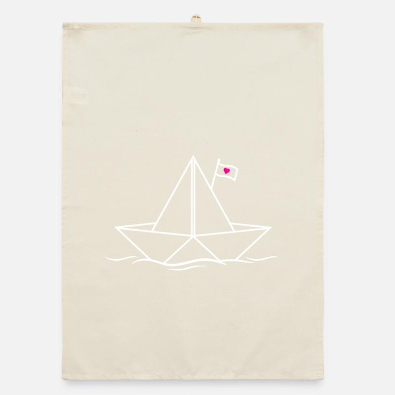 Papierboot Papierschiff  Organic Geschirrtuch