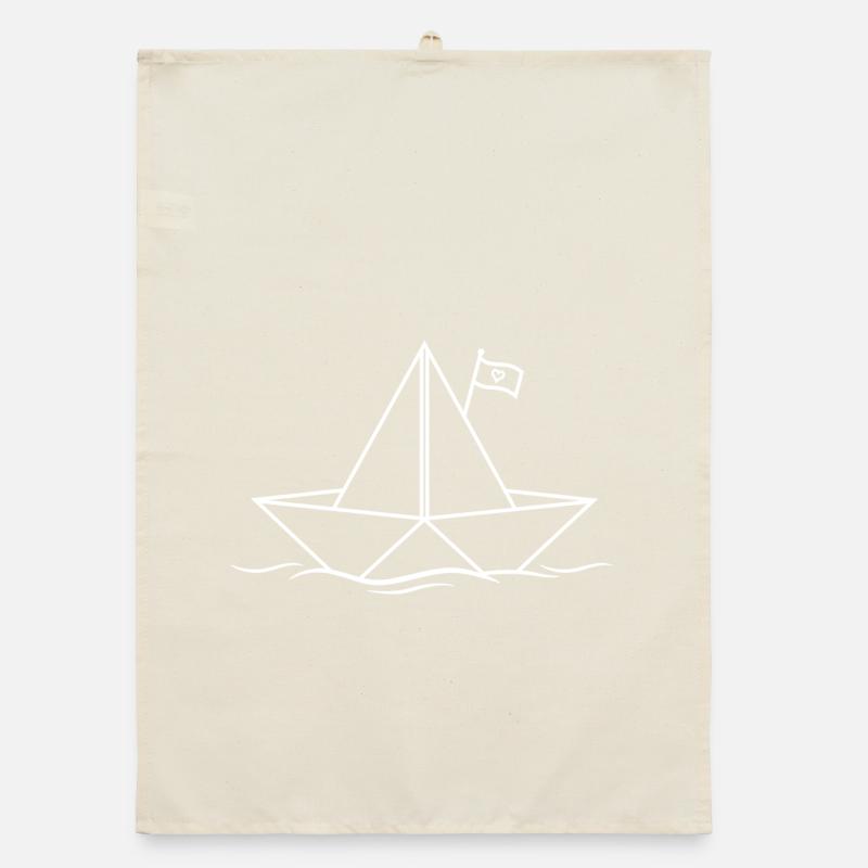 Papierschiff Papierboot Organic Geschirrtuch