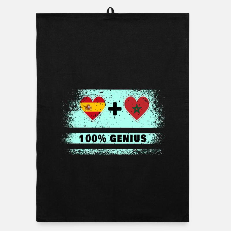 Spain and Morocco flag 100% genius Organic dish towel