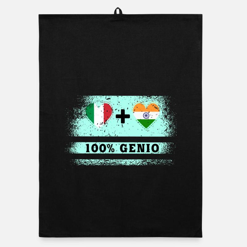Drapeau de l’Italie et de l’Inde 100 % Genius Torchon bio