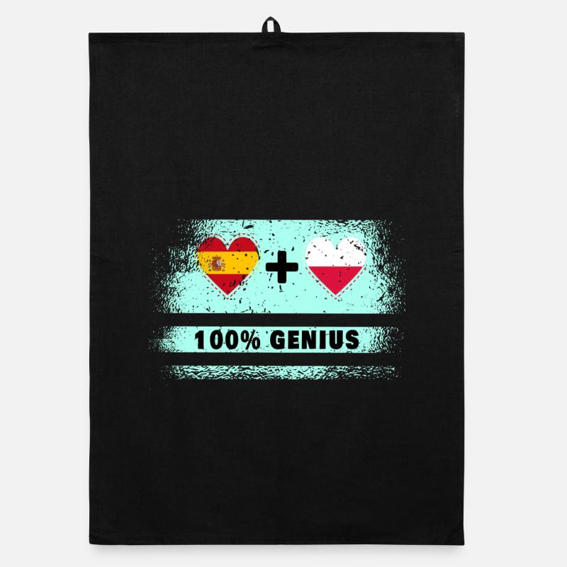 Spain and Poland flag 100% genius Organic dish towel
