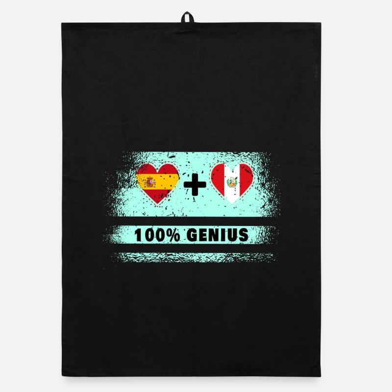 Spain and Peru flag 100% genius Organic dish towel