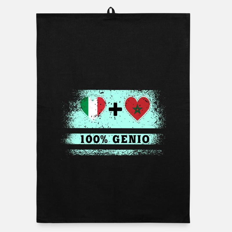 Italy and Morocco 100% genius flag Organic dish towel