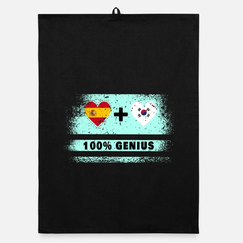 L’Espagne et la Corée du Sud 100% drapeau génie Torchon bio