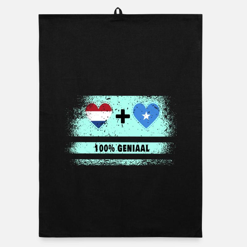 Drapeau 100% Genius de la Somalie et des Pays-Bas Torchon bio
